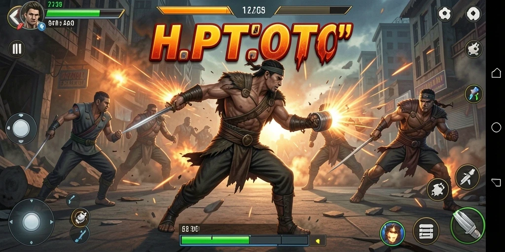 Tangkapan layar HPTOTO menunjukkan pertempuran intens antara karakter.