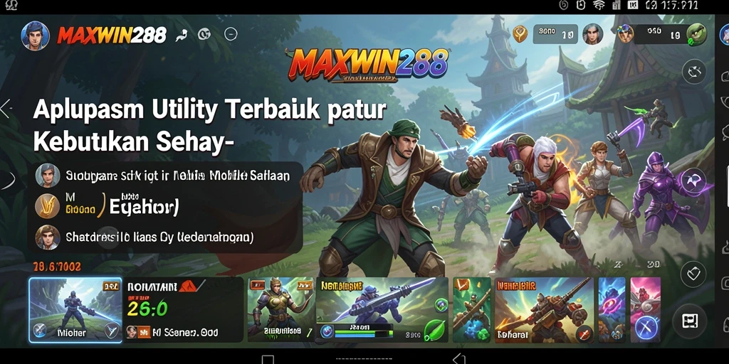 Tampilan utama aplikasi MAXWIN288 dengan fitur Utility yang lengkap.