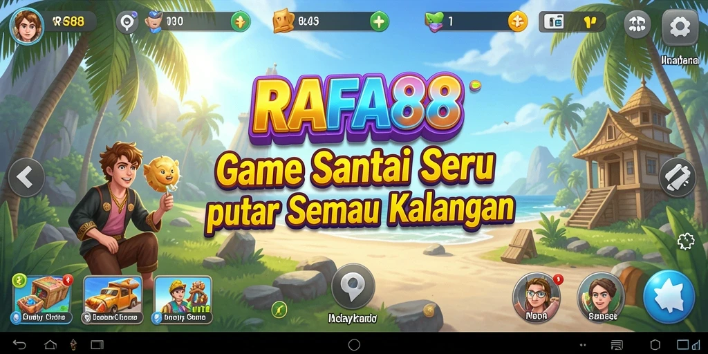 Tangkapan layar utama RAFA88 menampilkan gameplay santai yang menghibur.