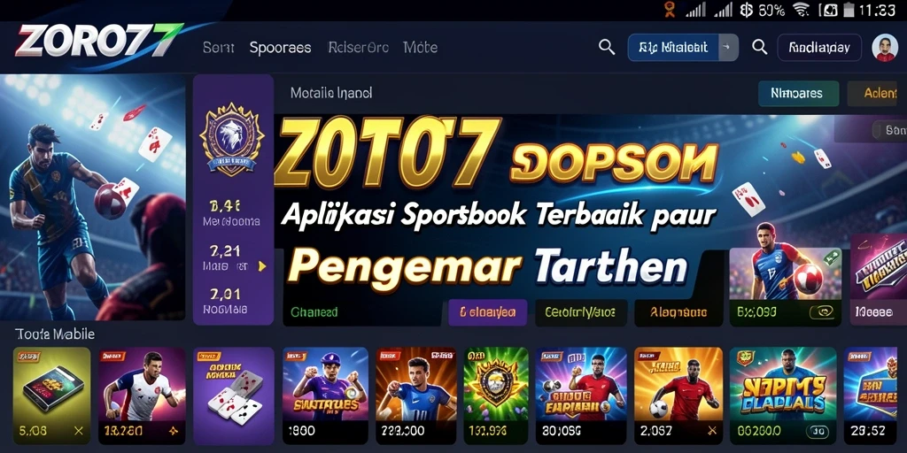 Tampilan antarmuka ZORO77 saat melakukan taruhan olahraga.
